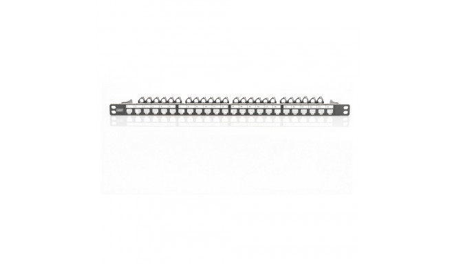 "DIGITUS Patchpanel 0,5HE 24-Port Modular geschirmt schwarz"