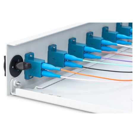 "DIGUTUS LWL Spleißbox 1HE bestückt 12x LC DX OS2 grau"