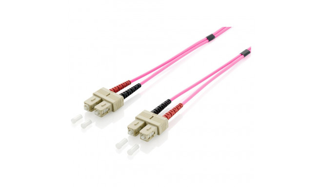 Equip optiline ühenduskaabel SC->SC 0.50m Multimode Duplex OM4 lilla kilekotis