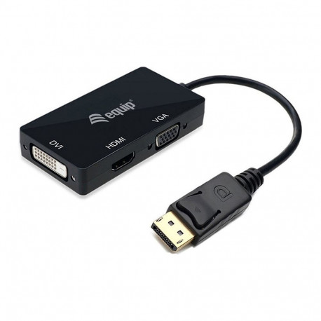 "Equip Displayport->HDMI/VGA/DVI Adapter St/Bu schwarz"
