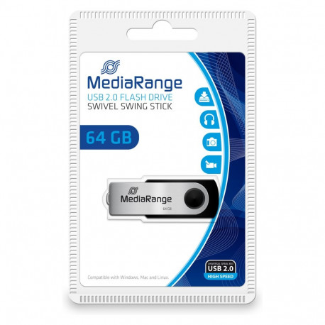 "STICK 64GB USB2.0 MEDIARANGE Black"