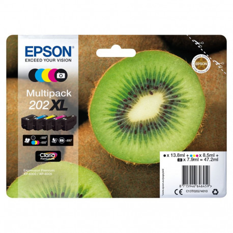 "Epson Tinte 1LB Multipack 5-farbig 202XL Kiwi Clara Premium Ink"