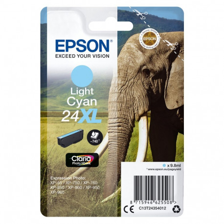 Epson 5LB 24XL suure mahutavusega hele-tsüaan tindikassett 9.8ml 740 lehte 1 tk mullpakend ilma alar