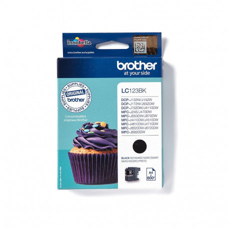 "Brother Tinte LC-123BK Schwarz bis zu 600 Seiten nach ISO/IEC 24711"