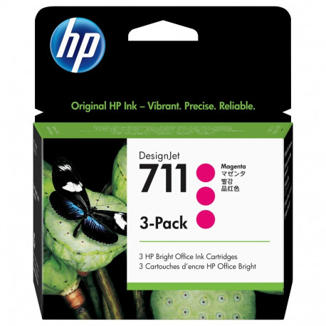 HP 711 magenta originaaltindi 3-pakk, standardmaht