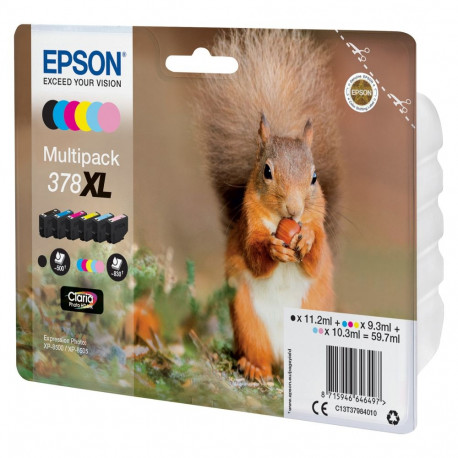 "Epson Tinte 378XL C13T37984010 Multipack (BKMCY/Hellmagenta/Hellcyan) 6er bis zu 830 Seiten"