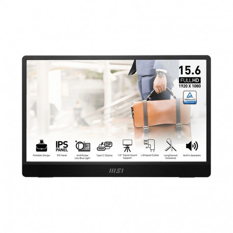 "39,6cm/15.6"" (1920x1080) MSI PRO MP161DE E2 16:9 IPS 4ms 60Hz HDMI USB-C Adaptive-Sync Speaker Iro