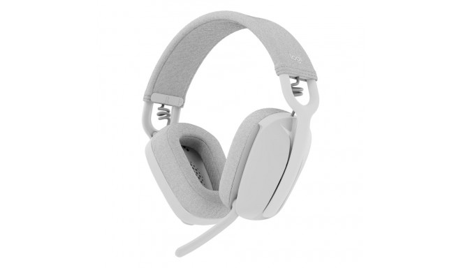 "Logitech Zone Vibe 100 Headset full size Bluetooth wireless off-white"