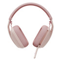 "Logitech Zone Vibe 100 Headset full size Bluetooth wireless rose"