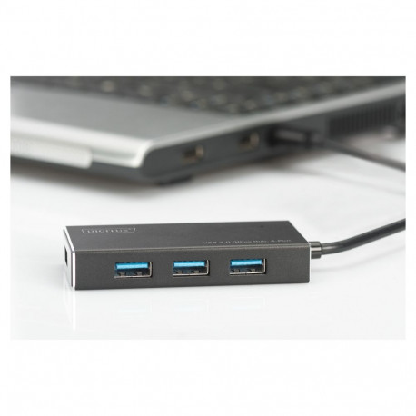 "DIGITUS USB-Hub 4-Port 3.0->4xA3.0 m.Netzteil schwarz"