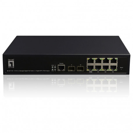 "Switch 8x GE GEP-1061 2xGSFP 19"" 180W 8xPoE+"