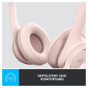 "Logitech H390 Headset on-ear wired USB-A rose"
