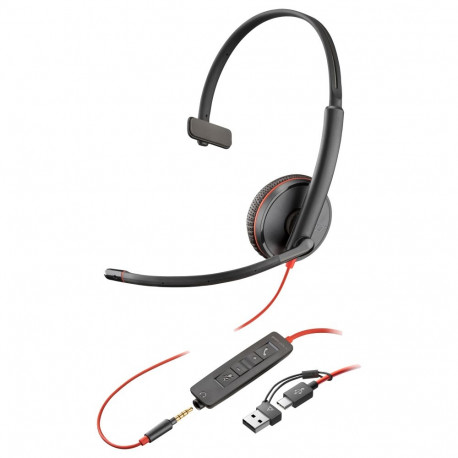 "HP Poly Headset Blackwire C3215 Mono USB-C/A & 3.5 mm"