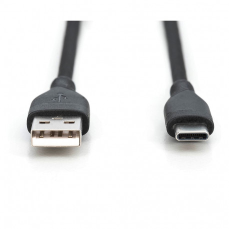 Digitus USB-A > USB-C 2.0 (ST-ST) 1m must silikoonist laadimiskaabel 60W