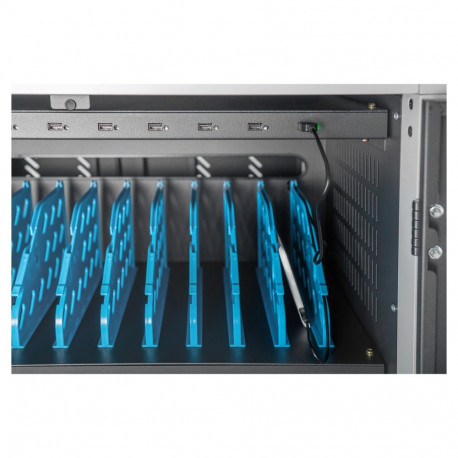 "DIGITUS Mobiler Ladeschrank für 30 Notebooks / Tablets bis 15,6 Zoll, Datensynchronisation, UV-C, U