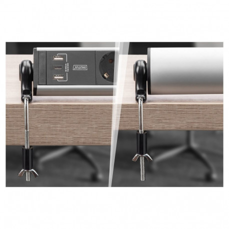 "Digitus 6-Fach Steckdosenleiste mit 2xUSB-A; 1xUSB-C und Schalter Schwarz/Silver"