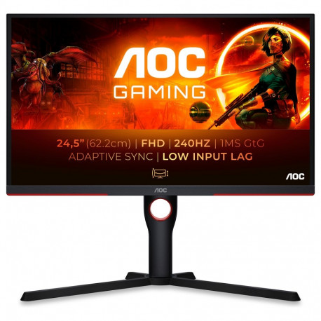 63,5cm/25" (1920x1080) AOC Gaming G3 25G3ZM/BK FHD WLED 240Hz 0,5ms HDMI DP must/punane