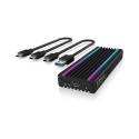"ICY BOX IB-1824ML-C31 Externes USB-C 3.2 Gehäuse für M.2 NVMe SSD mit LED-Beleuchtung"
