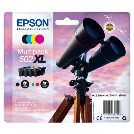 "Epson Tinte 502 C13T02W64010 4er Multipack (BKMCY) bis zu 470 Seiten"