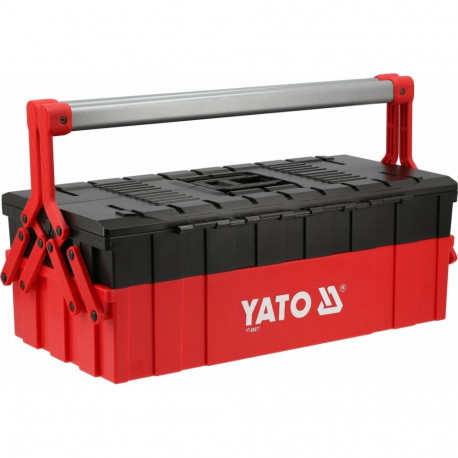 Tool box for tool storage and transport impact resistant plastic body metal latches YT-08977 YATO