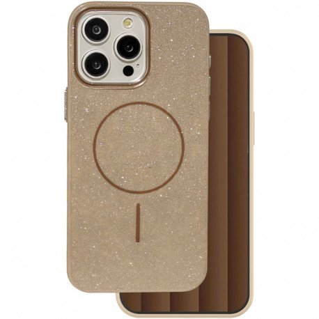 Mobiili tagakaas Setty iPhone 16 Pro Glitter Thin Magsafe, pruun