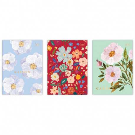 Kaustik A4 96 lehte 70g, ruut Garden assortii Interdruk