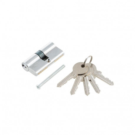 CYLINDER LOCK 60MM 30X30 CHROME 5 KEYS