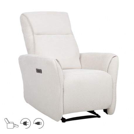 Recliner armchair HEIDY with electric mechanism, white