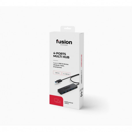 Fusion USB 3.0 to 4 x USB 3.0 splitter 5 Gbps black (EU Blister)