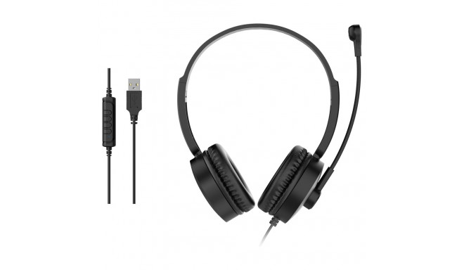 Equip juhtmega stereo-peakomplekt mikrofoniga USB-A 2.00m must