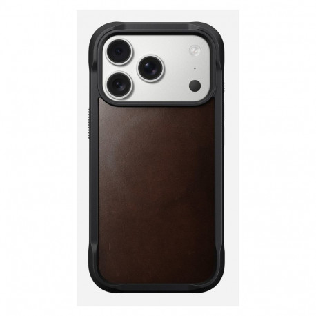 "Nomad Rugged Leather Case iPhone 17 Pro Rustic Brown Horween"