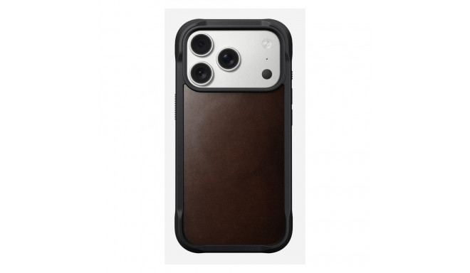 Nomad vastupidav nahast ümbris iPhone 17 Pro roostepruun Horween