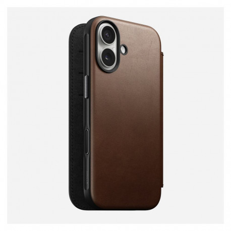 "Nomad Modern Leather Folio iPhone 17 Brown"