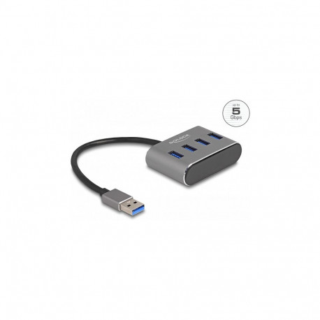 "DELOCK 4 Port USB 3.2 Gen 1 Hub mit USB Typ-A Anschluss - USB Typ-A Buchsen oben"