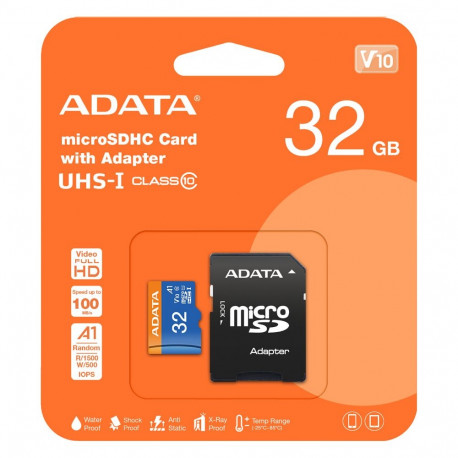 "CARD MicroSD 32GB ADATA SDHC (UHS-I Class 10) m. A. retail"