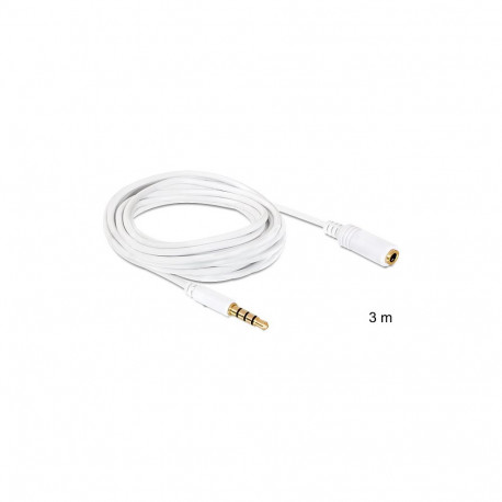 Audio pikenduskaabel 3,5mm pistik–pesa, 4 kontaktiga, 3m