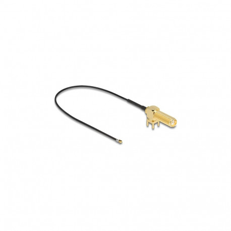 "DELOCK Antennenkabel SMA 90 PCB Buchse zum Einbau zu I-PEX Inc. MHF 4L Stecker 1.13 25cm Gewindelng