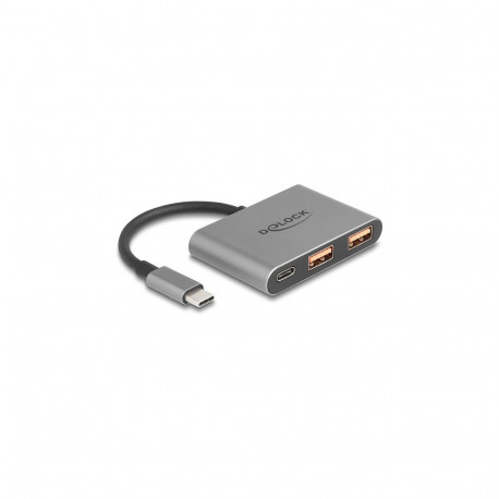 "DELOCK 3 Port USB Hub 10 Gbps mit USB Type-C zu 1 x USB Type-C + 2 x USB Typ-A"