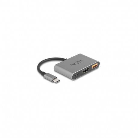 Delock USB Type-C adapter HDMI 4K 30 Hz, USB Typ-A ja USB Type-C PD 2.0 90 W