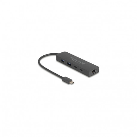 "DELOCK 10 Gbps USB Hub mit 2.5 Gigabit LAN Port und PD 85 W"