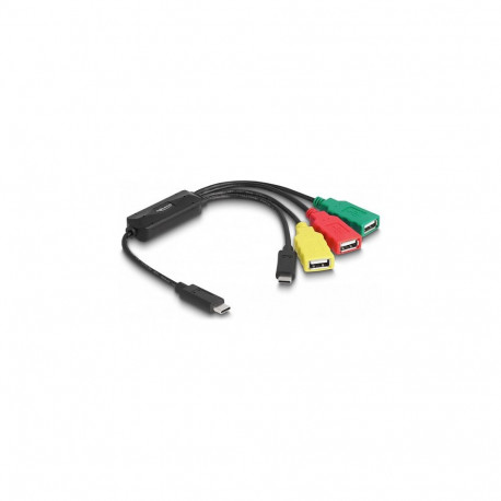 4-pordiline USB 2.0 jaoturikaabel USB Type-C™-ühendusega, 3 × USB-A-pesa ja 1 × USB-C™-pistik
