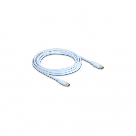 "USB 2.0 Kabel USB Type-C™ Stecker zu Stecker PD 3.0 60 W 2,5 m blau Silikon"