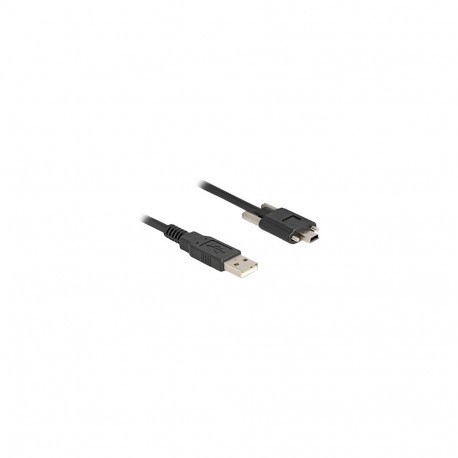 "USB 2.0 Kabel Typ-A Stecker zu Typ Mini-B Stecker mit Schraubenabstand 13 mm 1 m schwarz"