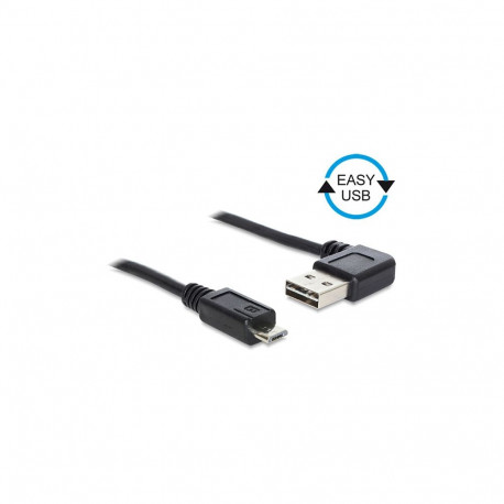 "Kabel EASY-USB 2.0 Typ-A Stecker gewinkelt links / rechts > USB 2.0 Typ Micro-B Stecker 0,5 m"