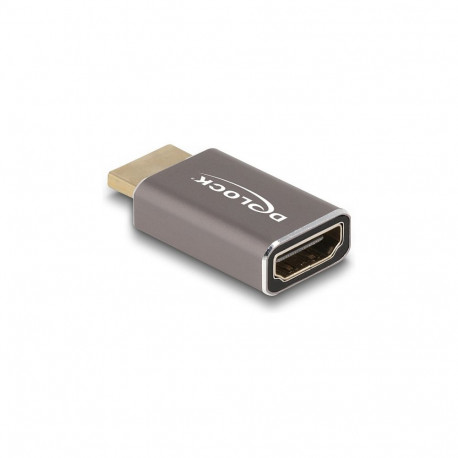 "DELOCK HDMI Adapter Stecker zu Buchse 8K 60 Hz grau Metall"