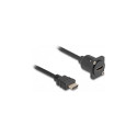 "DELOCK D-Typ HDMI Kabel Stecker zu Buchse schwarz 20cm"