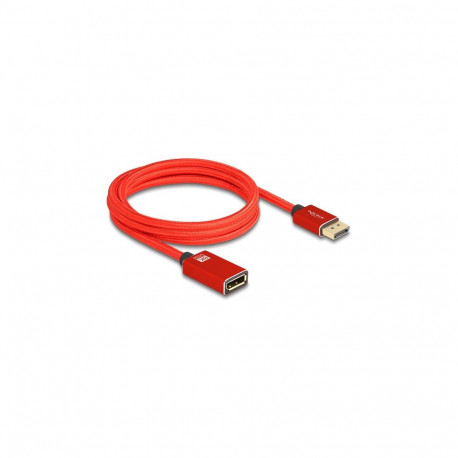 "DELOCK DisplayPort Verlngerungskabel 8K 60 Hz 2 m rot Metall ohne Einrastfunktion"