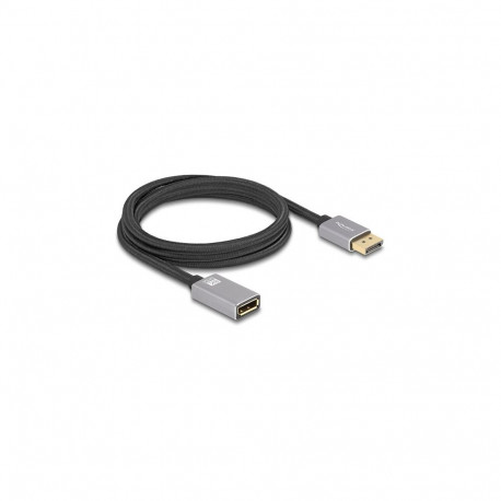 DisplayPort pikenduskaabel 8K 60Hz 2m metallist ilma lukustusfunktsioonita, hall
