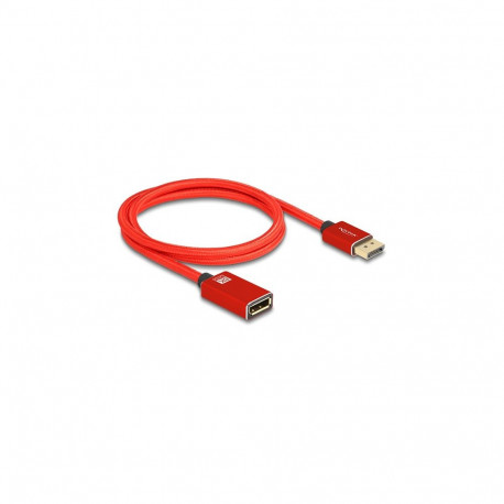 DELOCK DisplayPort pikenduskaabel 8K 60 Hz 1 m punane metallist ilma lukustusfunktsioonita