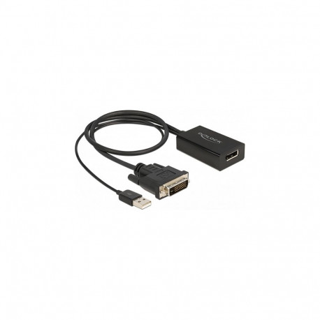 "DELOCK Adapter DVI Stecker zu DisplayPort 1.2 Buchse schwarz 4K mit HDR Funktion 50cm"
